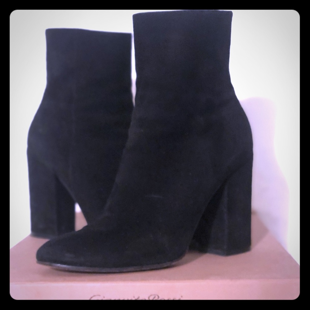 Used Black Suede Booties